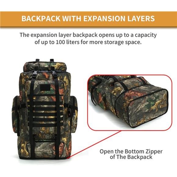Military Tactical Backpack for Men Large Army Rucksack molle bag Hiking Daypack - Picture 4 of 5